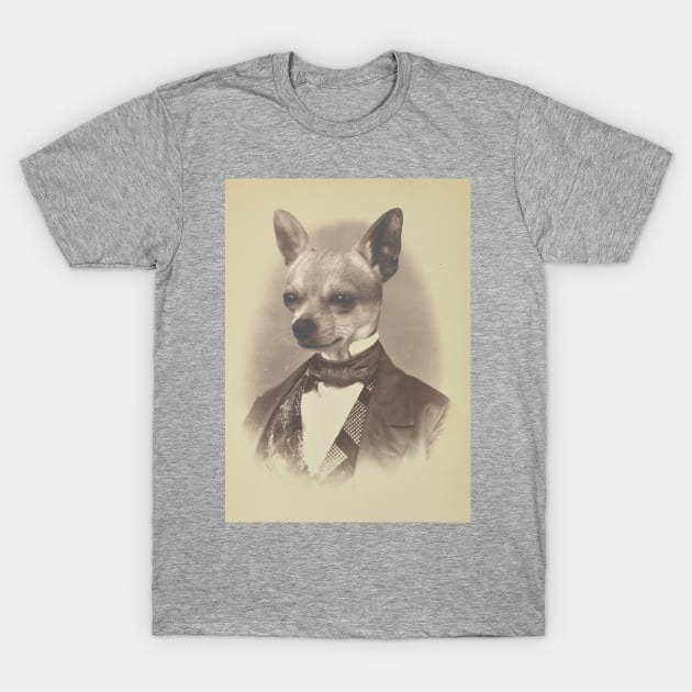 Gentleman Chihuahua T-Shirt by luigitarini